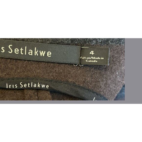 Iris Setlakwe Womens Striped Wool & Knit Cardigan Jacket Size 4 Made In Canada - Picture 5 of 7